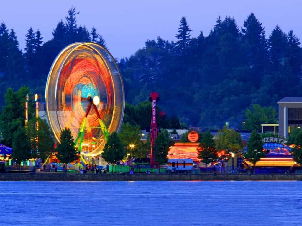 Lake Fair Ferris Wheel across the lake
