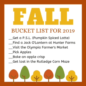Fall Bucket List in Olympia WA